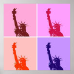 Pop Art Style Estátua da Liberdade Poster<br><div class="desc">Trabalhos de arte pop de Monumentos de Nova Iorque de Arte - Imóveis Independentes de Símbolos Nacionais dos Estados Unidos da América</div>