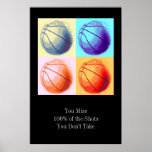 Pop Art Style Motivation Quote Basball Poster<br><div class="desc">Eu Adoro Este Jogo. Esportes populares - Imagem de bola de basquete.</div>