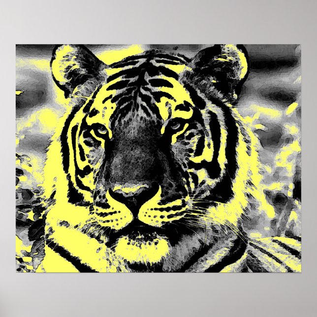 Pop Art Style Tiger Posters (Frente)