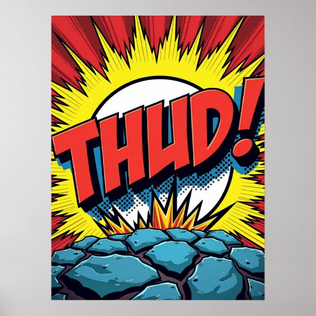 Pop Art "THUD!" Poster de explosão em banda desenh (Frente)