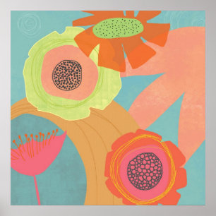 Pop de Aqua Flower - poster