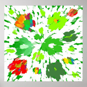 Pop de Aquarela de Arte Floral Poster