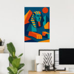 Pop de-Art vibrante Poster esphinx<br><div class="desc">Brilhe seu espaço com este poster Sphinx pop-art ousado, fundindo a herança do Egito Antigo com o estilo geométrico moderno. Suas cores vibrantes e formas de abstrato fazem dela uma decoração de parede impressionante para salas, estúdios ou espaços criativos. Perfeito para amantes da história e entusiastas da arte. Explore a...</div>