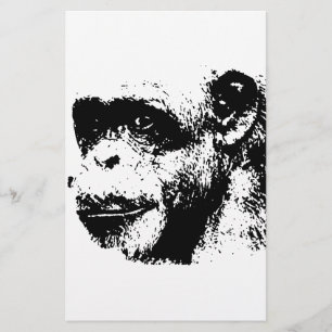 Pop de arte em chimpanzé preto-e-branco