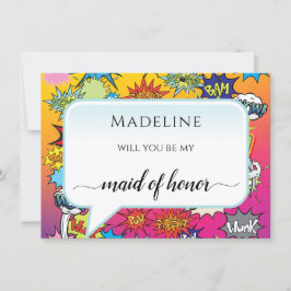 Pop de arte em quadrinhos 💥 Madrinha de casamento