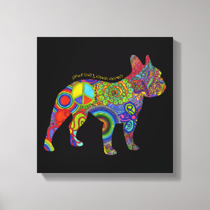 pop de Canvas de arte "Peace Love & Boston Terrier
