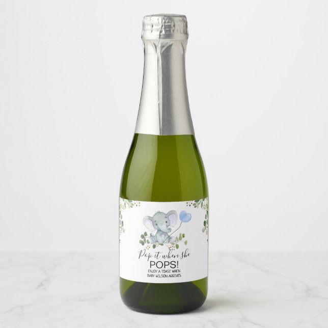 Pop de Chá de fraldas de Aquarela de Elefante de M (Frente)