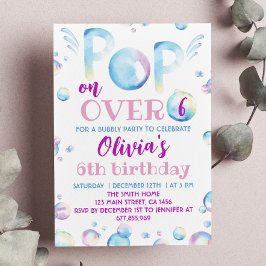 Pop do Convite de aniversário de bolhas ligado