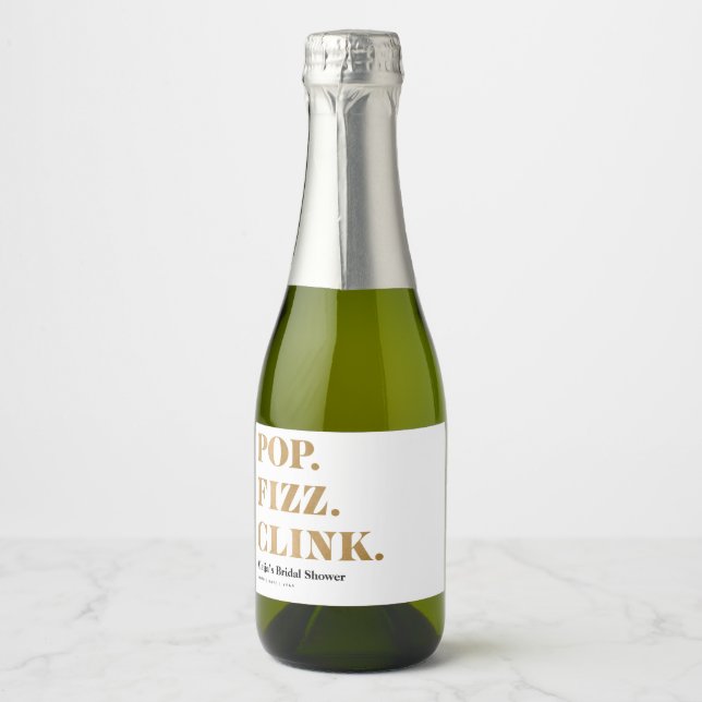 Pop Fizz Clink Mini Rótulos de Garrafa de Vinho Es (Frente)