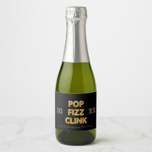 Pop Fizz Clink Moderna Tipografia de Ano Novo