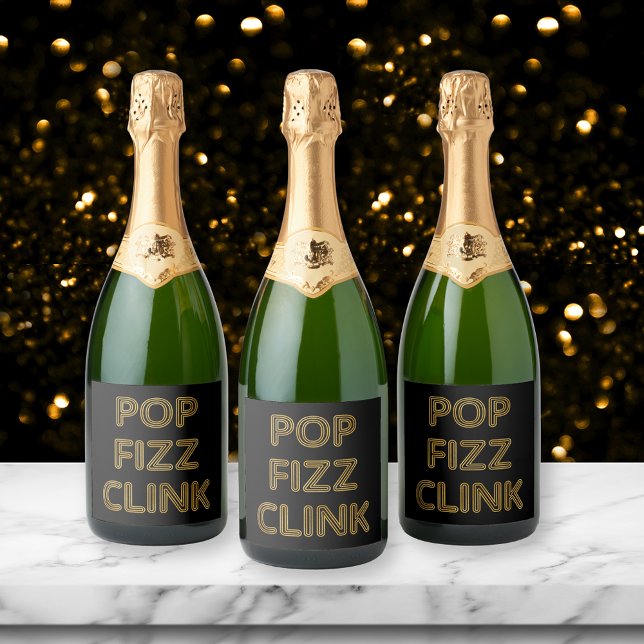 Pop Fizz Clink Moderna Tipografia de Ano Novo (Criador carregado)