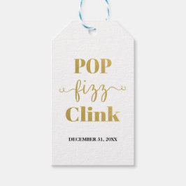 POP FIZZ CLINK White e Dourada Etiqueta de present