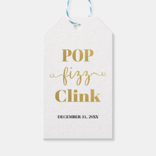 POP FIZZ CLINK White e Dourada Etiqueta de present