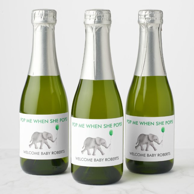 Pop Me Quando Ela Pop Elefante Bebê Piscando Vinho (Garrafas)