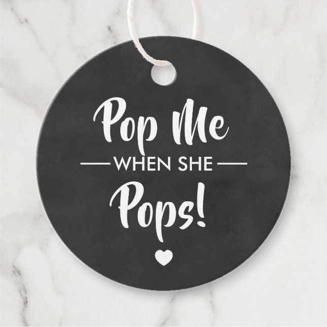 Pop Me Quando Ela Pop, Etiqueta Do Chá de fraldas, (Frente)