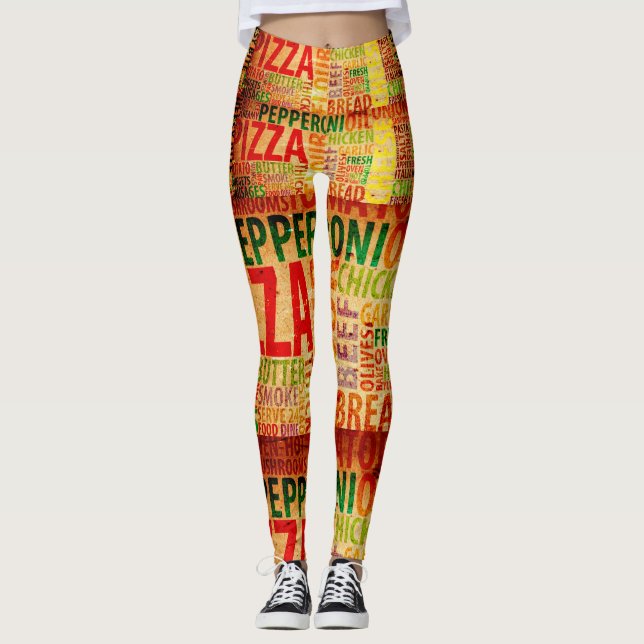 Pop Pizza Pizzaria Pizzaria Pizzeria Leggings (Frente)