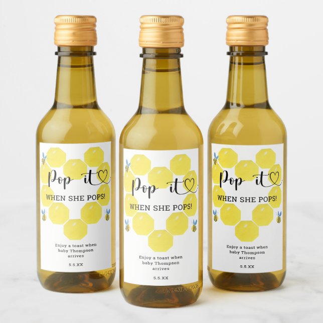 Pop quando ela Pop o Chá de fraldas da abelha (Garrafas)