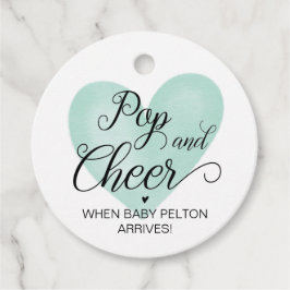 Pop verde e etiqueta de favor do Chá de fraldas