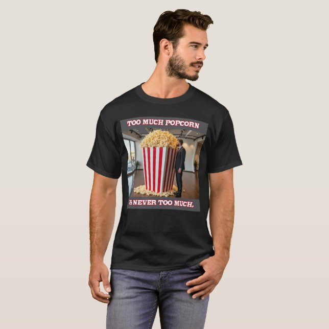Popcorn Anyone men - Camisa preta (Frente Completa)
