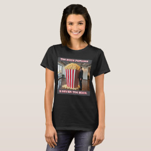 Popcorn Anyone, mulheres camiseta preta