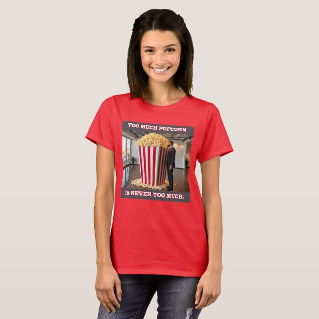 Popcorn Anyone Women deep red T-shirt (Frente Completa)