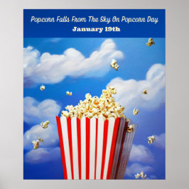 Popcorn Cai Do Céu Na Poster Do Dia Da Pipoca