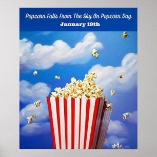 Popcorn Cai Do Céu Na Poster Do Dia Da Pipoca