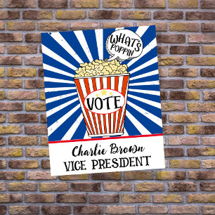 Popcorn Vote" Diversão Poster de Eleições Escolare
