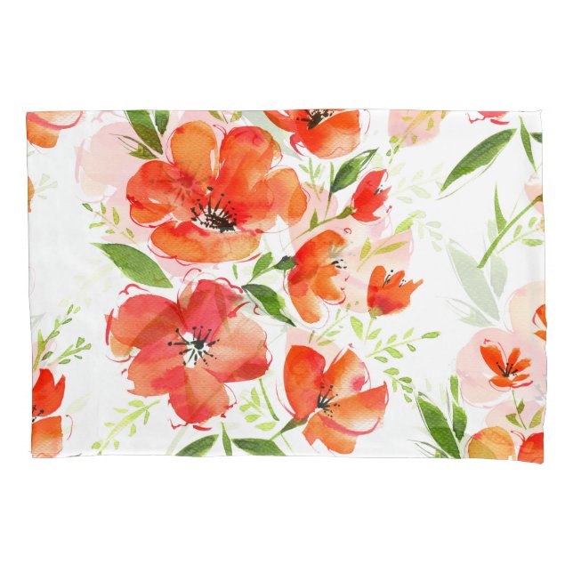 Pópias Laranja Gentil Padrão de Aquarela (Frente)