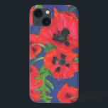 Pópias Orientais Negras e Vermelhas Brilhantes<br><div class="desc">Um caso na moda Case-Mate para proteger o seu ar iPad, com um lindo e ousado padrão de Papa Oriental vermelho e negro, em um fundo azul profundo. Parte da coleção 'Poppies orientais' de Posh & Painterly, este padrão pode ser facilmente personalizado através do redimensionamento do azulejo de padrão para...</div>