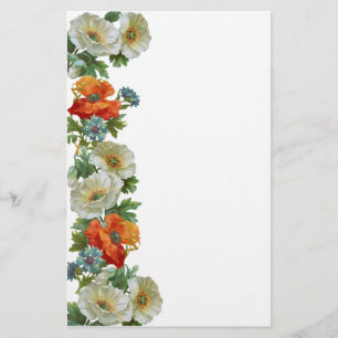 Poppies e Cornflowers Art Floral de Papelaria