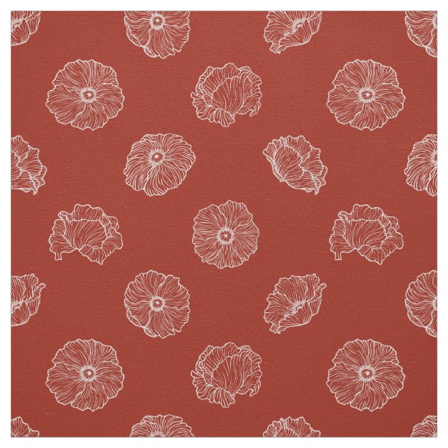 Poppies no Tecido Vermelho (Modelo)