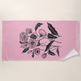 Poppies Pink Beach Toalha - Escolher Cor