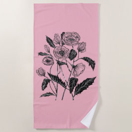 Poppies Pink Beach Toalha - Escolher Cor