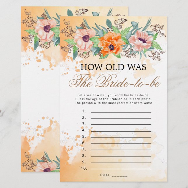 Poppies quantos anos tinha o jogo da noiva (Frente/Verso)