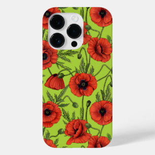 Poppies, vermelhos e verdes no verde limão