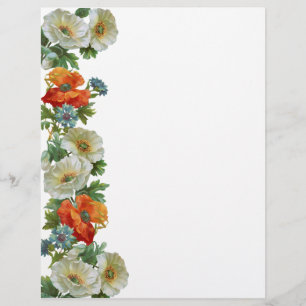 Poppy e Cornflower Floral Art Letterhead