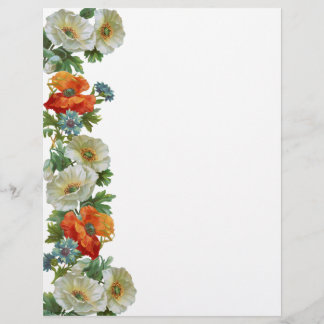 Poppy e Cornflower Floral Art Letterhead