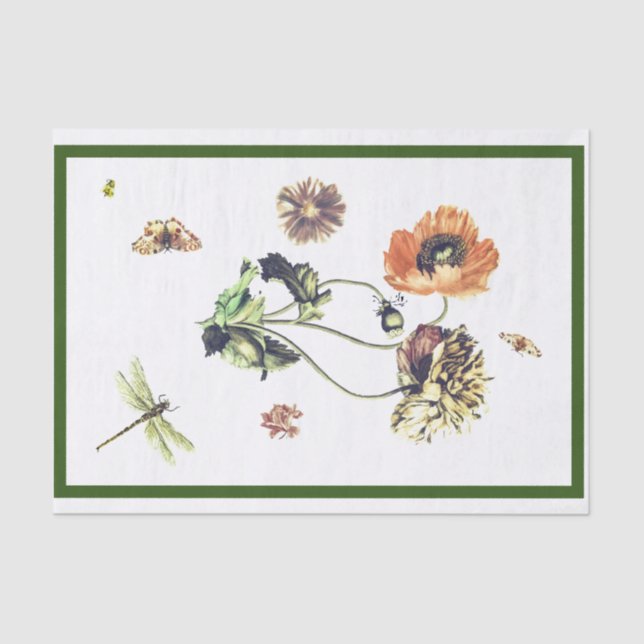 POPPY E INSETOS DE PAPEL DE TECIDOS PERSONALIZADOS (Frente )