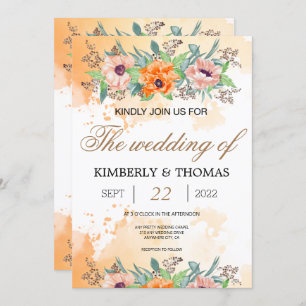 Poppy Flowers Watercolor Invitation