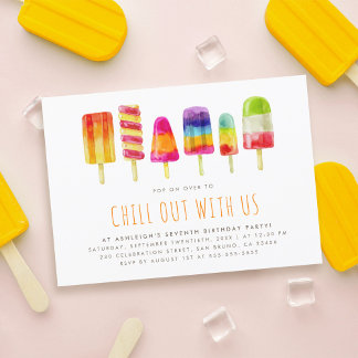 Popsicle Party | CONVITE DE FESTAS ANIVERSÁRIO DE