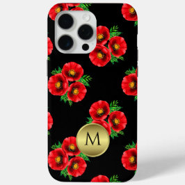 Populações Florais Vermelhas e Pretas Monogramas