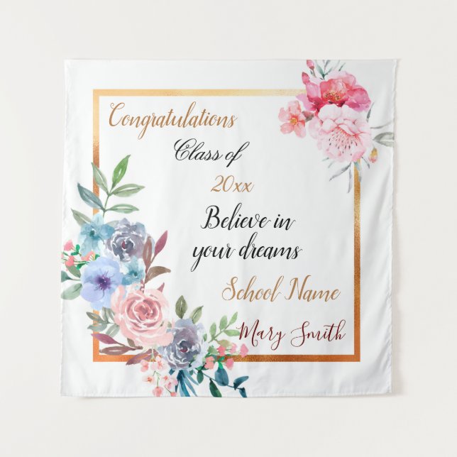 Popular Floral Personaliza Tapeçaria Dourada (Frente)