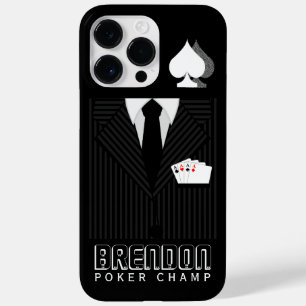 Pôquer Champ Black and Cinza Pinstripe Suit Casin