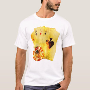 Póquer no t-shirt do fogo