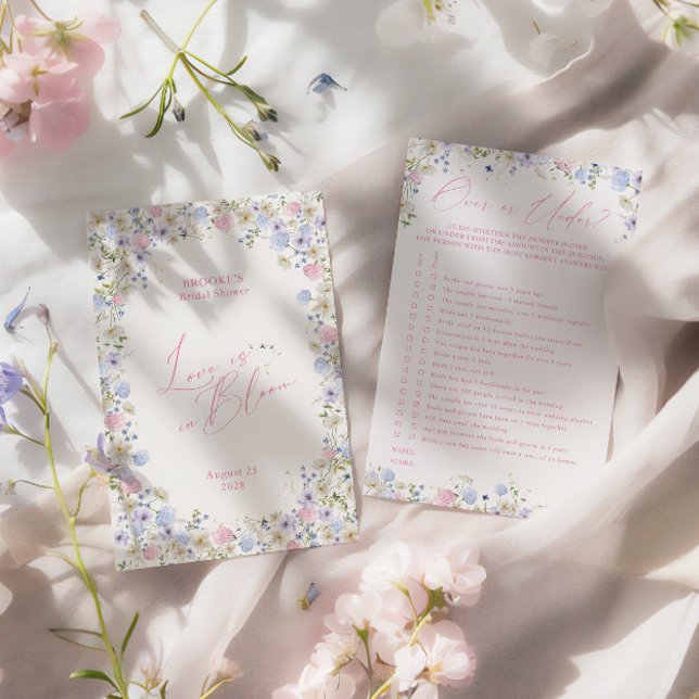 Por cima ou por baixo? Jogo de Chá de panela Flora (Over or under? Pink Floral Bridal Shower Game)