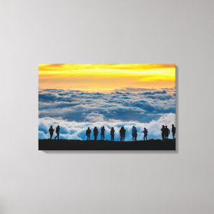 Por do sol acima do impressão das canvas de Maui