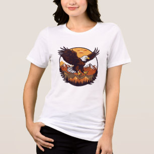 🦅 Pôr do Sol Águia Majestosa – Camiseta Tri-Blend