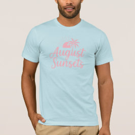 Pôr do sol de agosto Camisa de verão de palmeira