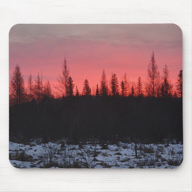 Pôr do sol do final de inverno no mouse pad (Frente)